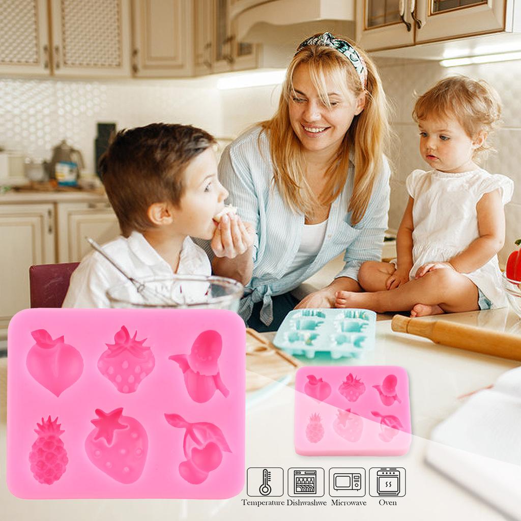 Силиконовая форма для помадки с фруктами и овощами, клубникой для украшения торта из сахара, топпер для кексов, конфет, шоколадной жевательной резинки, формы для полимерной глины