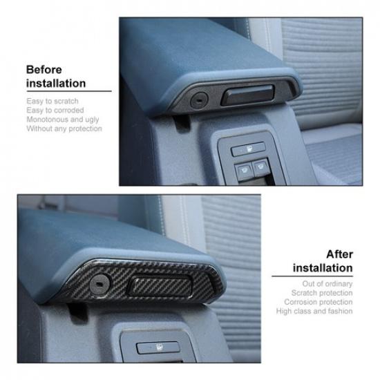 Carbon Fiber Armrest Box Switch Button Decor Cover Trim for Ford Bronco +