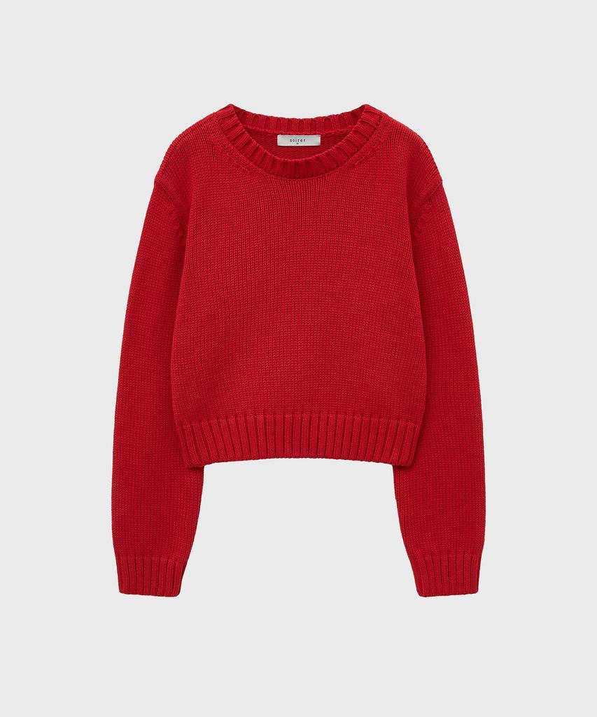 NOIRER FOR WOMAN Heavy Cotton Crop Knit (Red)