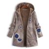 Casual Warm Women's Hoodie with Pockets, Long Sleeve, Zipper, Vintage Floral Fleece Jacket Coats