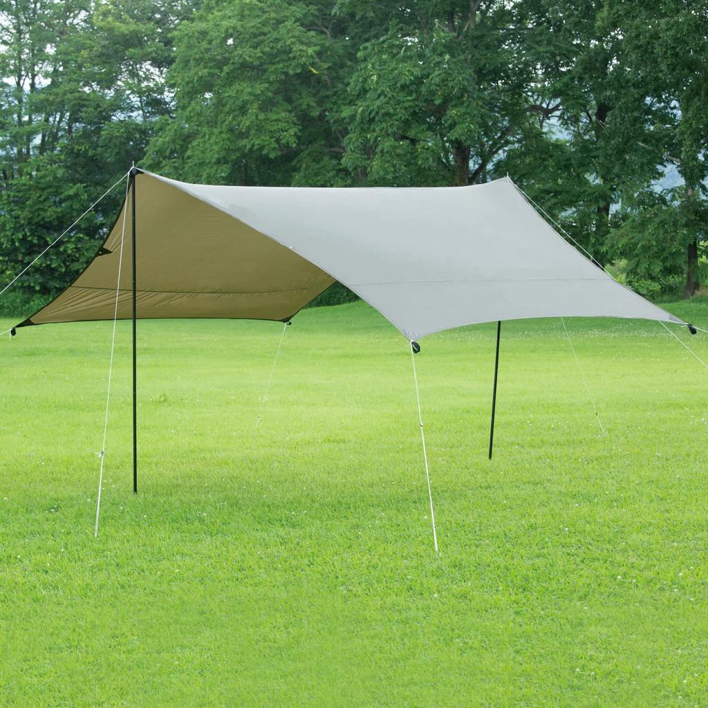 BUNDOK Мини-шестиугольный тент цвета хаки 430 x 350 см с 2 стойками BDK-21O Прибл.