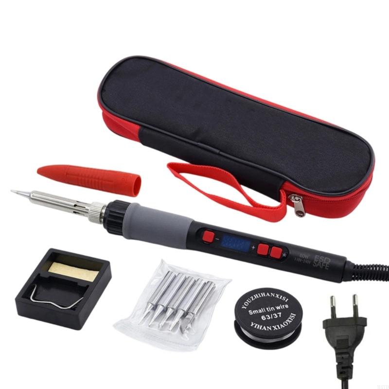 Беспроводной паяльник с питанием от USB, с регулируемой температурой и ЖК-дисплеем, для ремонта электроники и проектов M4YD