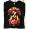 Matryoshka Moscow with Sunglasses T-Shirt for Men Women Unisex All Season Funny T-Shirt, 180G