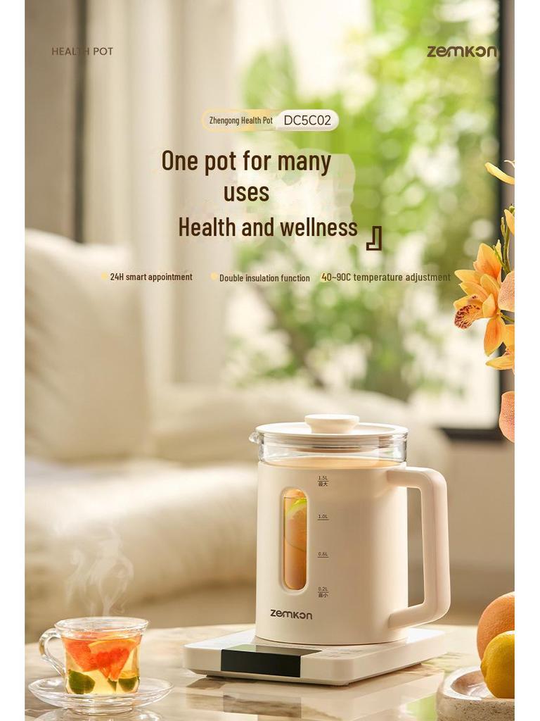 Немецкий многофункциональный чайник Zemkon: Постоянная температура в доме, утолщенное стекло для здоровья
