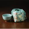 Thickened Handmade Storage Travel Bag Tea Caddy Teacup Tea Set Teapot Medium Cloth Bag Tea Accessory Embroidery Hand Bag LB447
