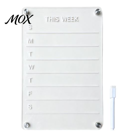 Magnetic Menu Board for Kitchen 12''x8'' Acrylic Planning Board, Clear Weekly Meal Planner, Home Organization Refrigerator Dry Erase Noteboard