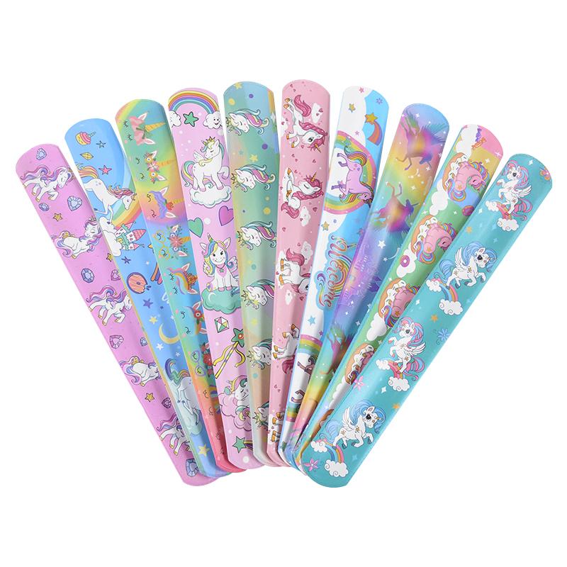 10 шт. мультяшный единорог хлопающий круг девочка 1-й единорог тематика день рождения украшение детская игрушка подарок русалка динозавр хлопающий браслеты