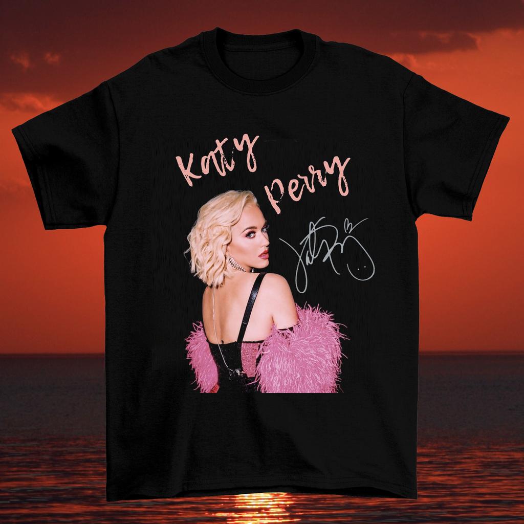 Rare Katy Perry Music Lover Heavy Cotton All Size Unisex Black Shirt CM172