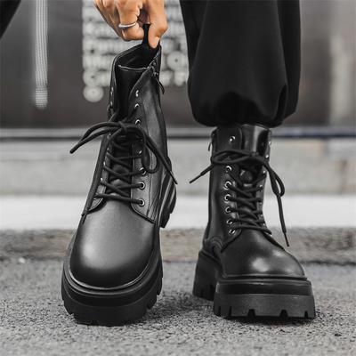 Интернет-знаменитость Молодежные ботинки Chelsea Martin на толстой подошве с круглым носком 7368-R