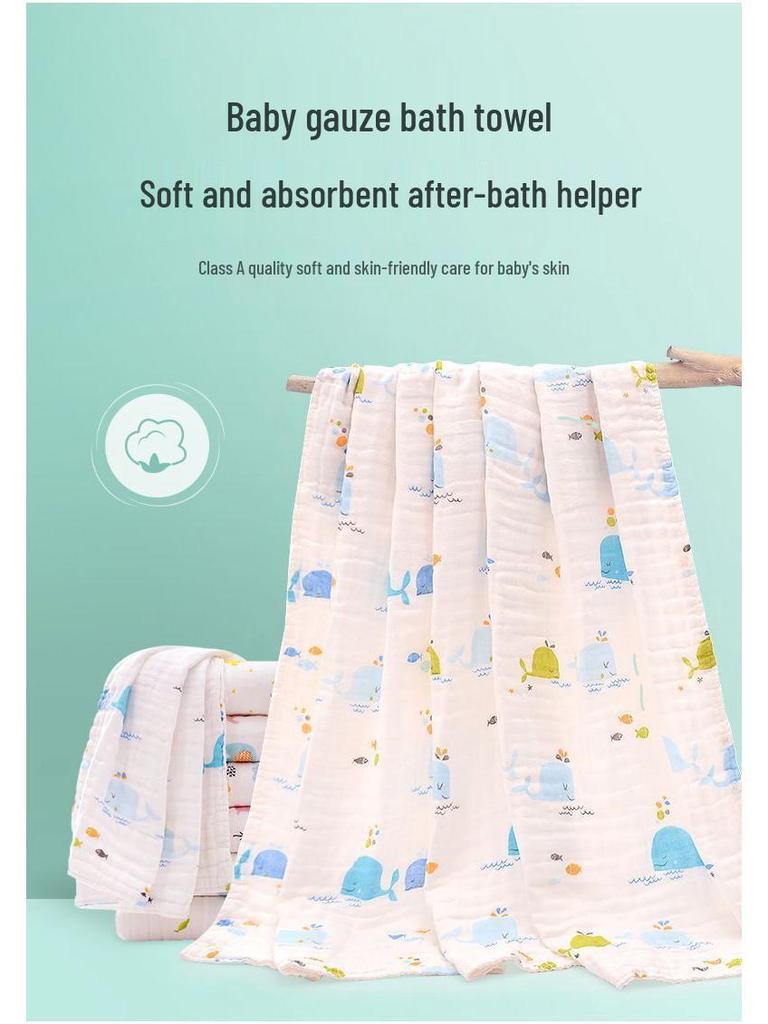 Супермягкое шестислойное хлопковое детское банное полотенце и пеленка