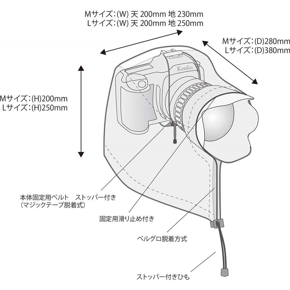 KENKO Camera Rain Cover HT L Size Water Repellentbreathable Material for Telephoto Lens Navy KRG-RC01LNV