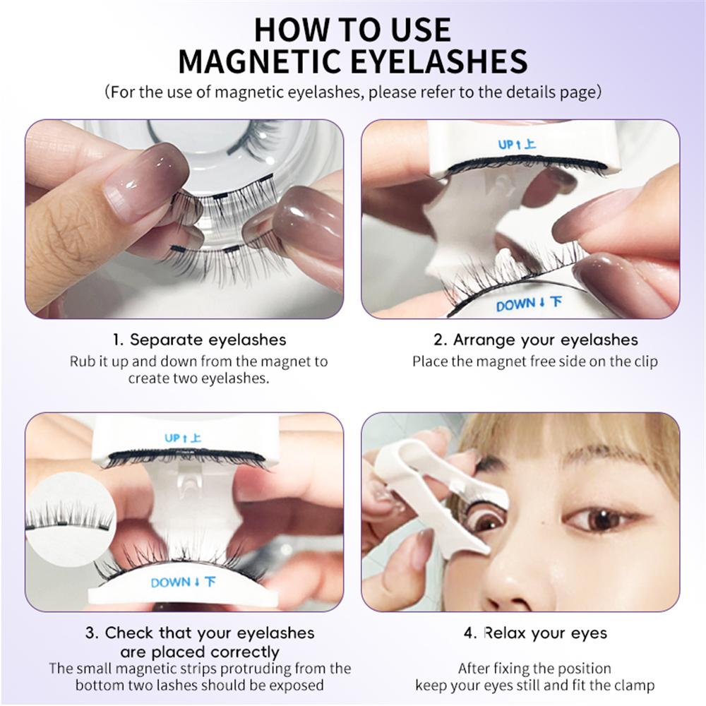 Reusable Magnetic Eyelashes with Applicator No Glue Needed DIY Lash Extensions