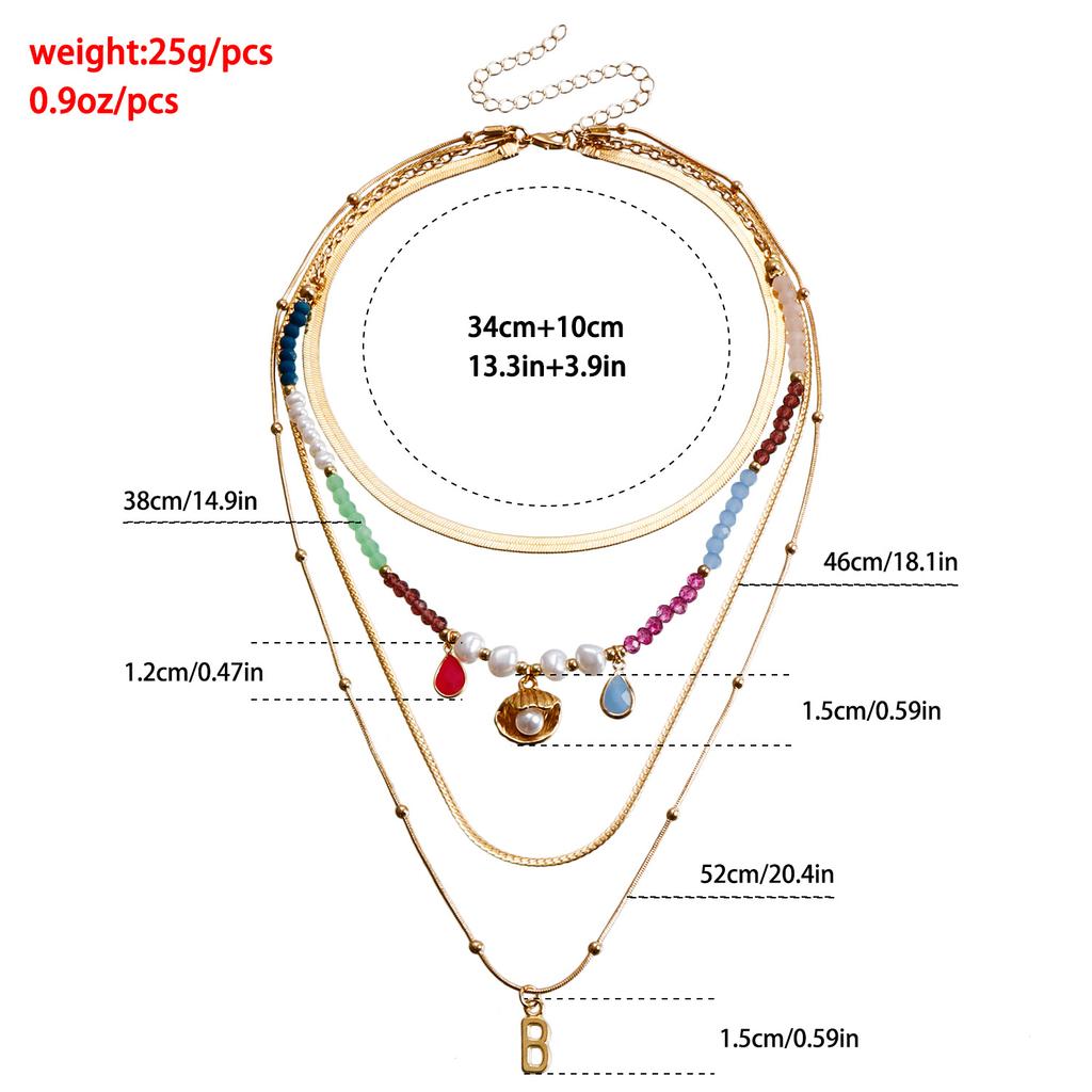 Bohemian Multi-layered Beaded Necklace Colorful Boho Beaded Necklace for Women Ethnic Jewelry Accessories