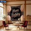 Black Confetti Balloon Banner Backdrop, Polyester Wall Decor for Party Celebration