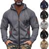 Men's Sweatshirt Hoodie Zipper Arm Pocket Cardigan Men's Sports Large Size Casual Hoodie