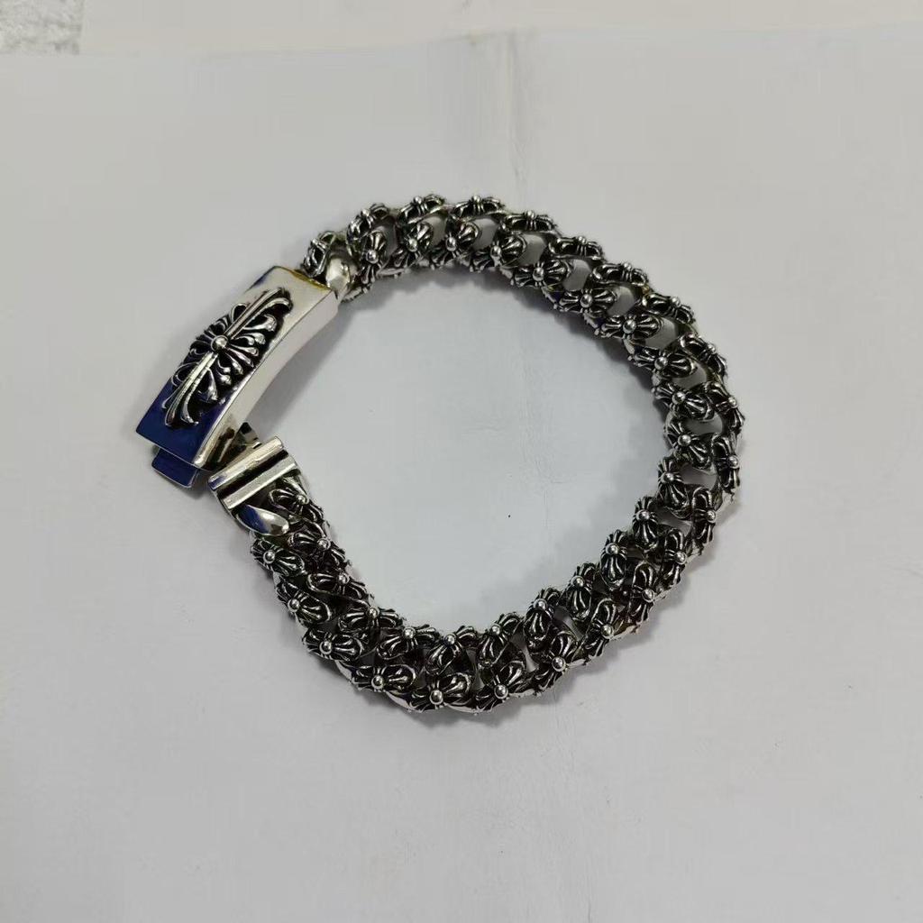 Браслет CH Retro Crono с бриллиантом, золотом, тайским серебром и дизайном в виде цветочного креста