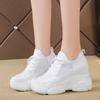 Fashion Rimocy Breathable Air Mesh Chunky Sneakers Women 2025 Spring Summer Knitted Height Increasing Shoes Woman White Casual Footwear