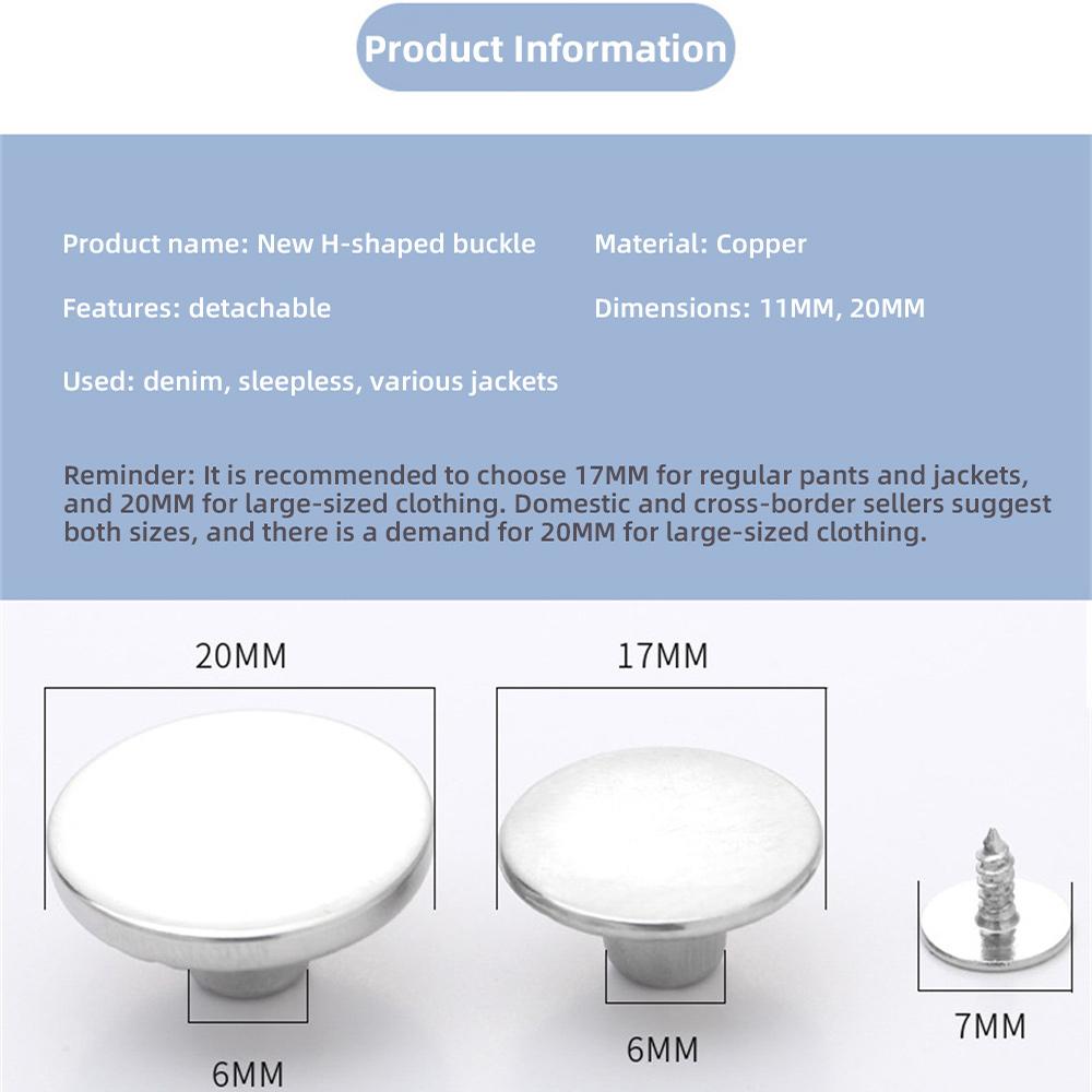 2/3/4 шт джинсовые пуговицы коррозионностойкие многоразовые алюминиевый сплав ремонтный комплект съемные джинсовые пуговицы прочные устойчивые 17 20 мм
