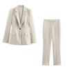2025 Spring Women's Fashion Slim-Fit Suit & Pants Set with Stylish Shoulder Details