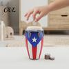 Poolside Gathering Decor Conga Drum Piggy Bank with National Flag Design for Kids Adults, Decorative Money Saving Personalized Gift Music Fans