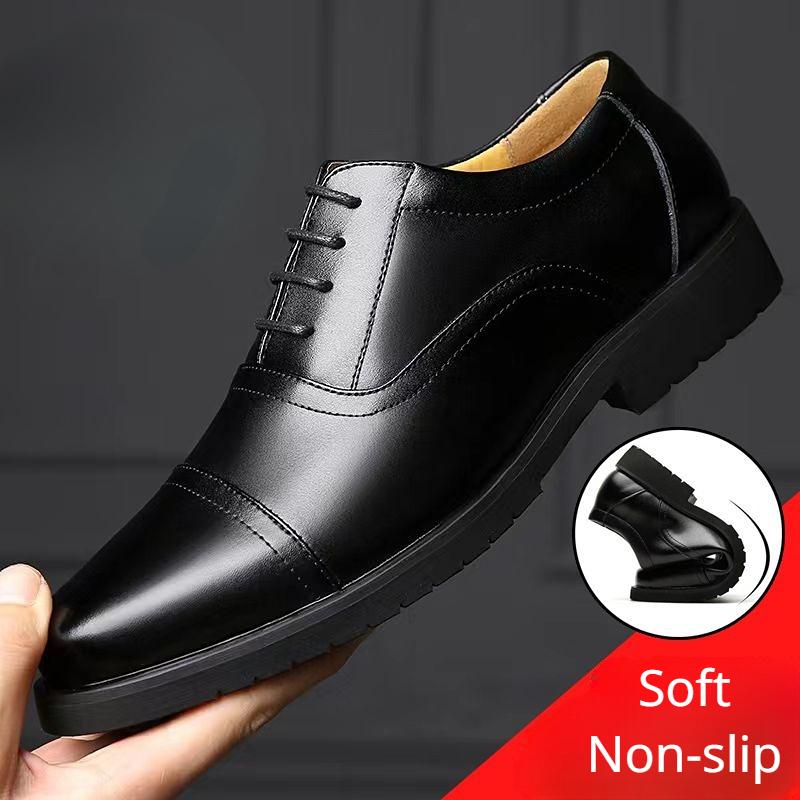 Men's Genuine Leather Shoes Spring and Summer Comfortable Breathable Soft Leather Soft Bottom Business Casual Leather Shoes