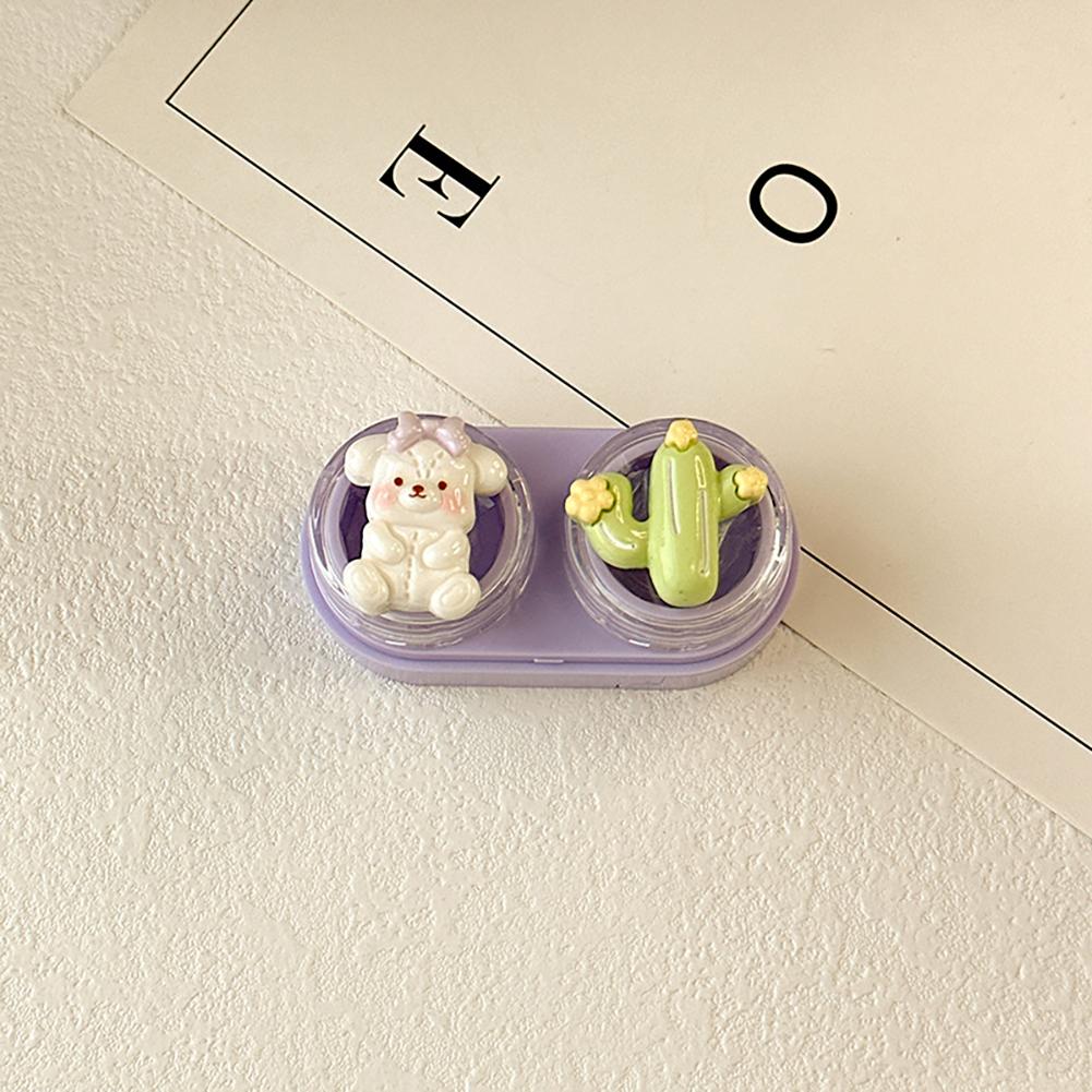 Cartoon Creative Drawer Style Contact Lens Case Compact Portable Contact Lens Care Box Multicolor Contact Lens Companion Box