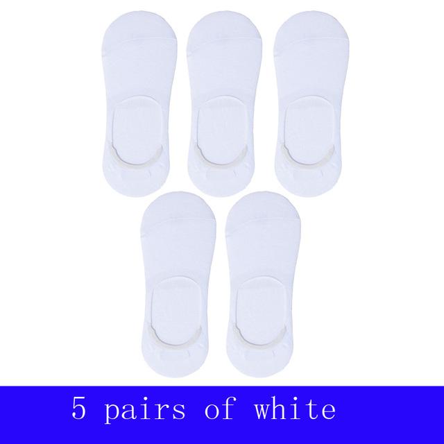 Мужские носки Banboo и хлопковые носки в упаковке, 5 пар, модные повседневные нескользящие силиконовые невидимые тапочки, мужские носки-невидимки, размеры 37-43