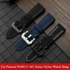 Дышащий холщовый ремешок 22 24 26 мм для Panerai PAM111 PAM441 PAM985 Мужские нейлоновые аксессуары для часов Черный Синий Ремешок