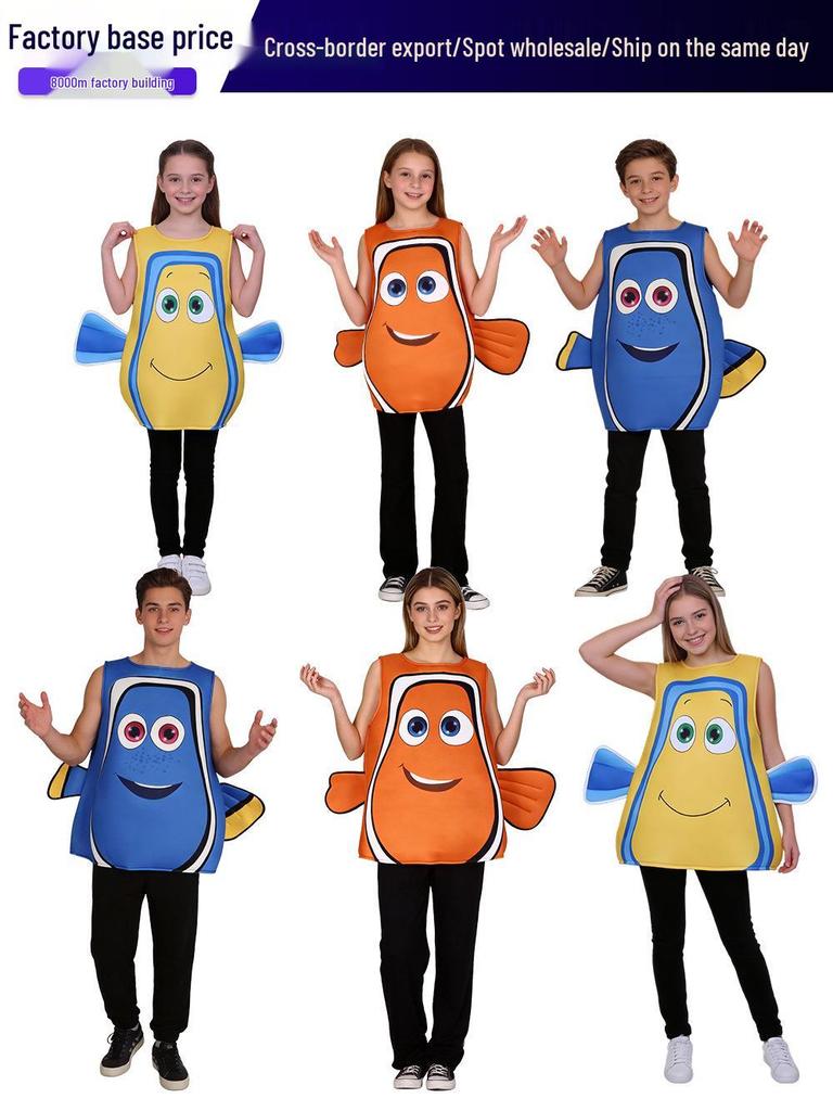 Kids' Clownfish Costume - Ocean Animal Cartoon Cosplay for Halloween