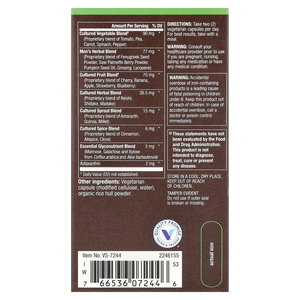 Мультивитамины для мужчин старше 50 лет, растительные капсулы 60