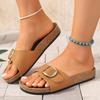 2025 Summer New Soft Wooden Slippers Women Trendy Casual Beach Shoes Comfortable Rubber Sole Sandals Women Slides Women