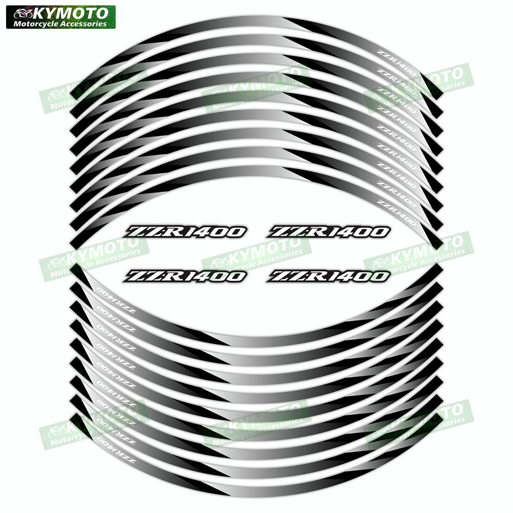 Для мотоцикла NINJA ZZR1200 ZZR1400 ZZR1100 17-дюймовые передние и задние колеса наклейки на обод колеса светоотражающие декоративные наклейки