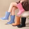 Women's Wear Resistant Waterproof Anti Slip Mid Tube Rain Shoes