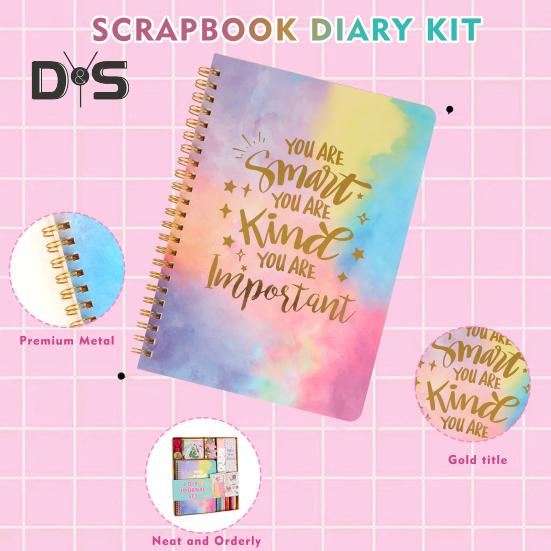 Набор для дневника для девочек от 8 до 12 лет, набор канцелярских принадлежностей «сделай сам» с цветными ручками, наклейками, скотчем, принадлежностями для скрапбукинга