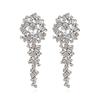 Luxury shining long rhinestone earrings ins internet celebrity retro alloy diamond earrings exaggerated earrings silver