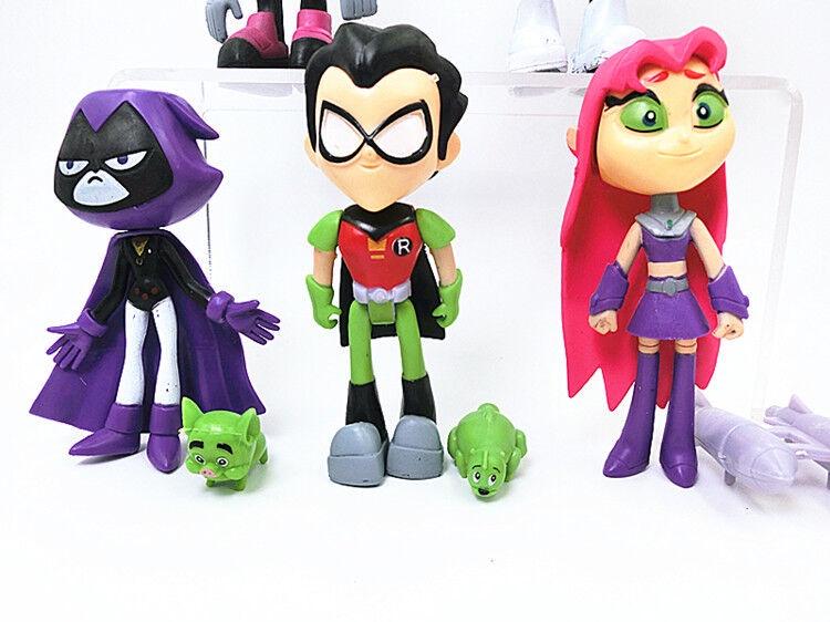Teen Go Titans To The Movies Robin Cyborg Beast Boy Raven Action Figure 7pcs Toy