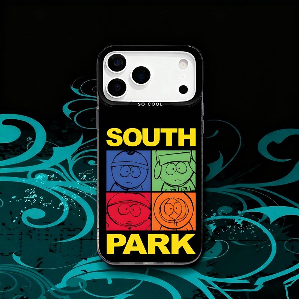 Мультяшный Чехол для Телефона S-South P-Park Матовый Защита от Отпечатков Пальцев Для iPhone 17,16,15,14,13,12,X,8,Pro,Max,Plus,SE4,Air,Mini