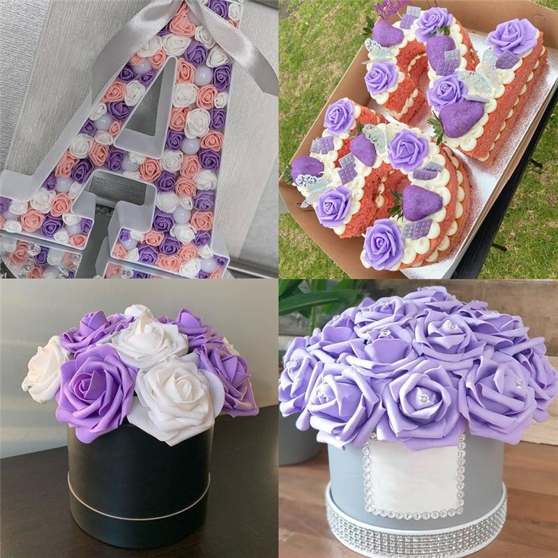 100 Pcs Artificial Rose Flower Heads Real Looking Foam Fake Roses for DIY Wedding Party Tables Home Decoration