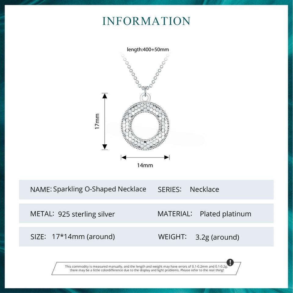 BAMOER стерлингового серебра 925 пробы полый круг кулон ожерелье О-образные бусины шейная цепочка для женщин подарок на день Святого Валентина