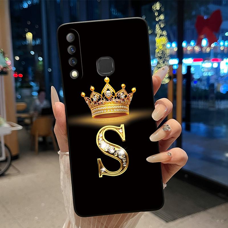 Красивый чехол-корона с буквами от А до Я для Infinix S4 Smart3 Plus X626 X267, черный, из мягкого силикона, противоударный