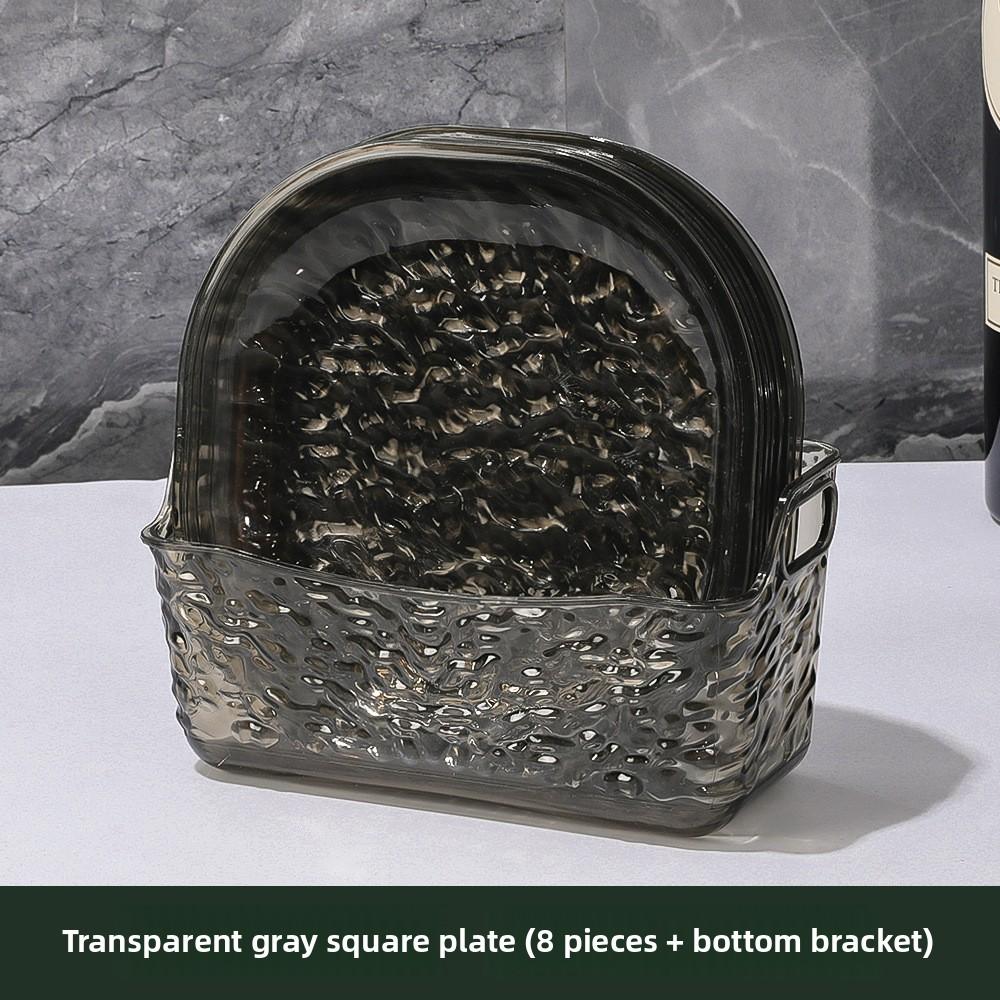 Набор тарелок для закусок в японском стиле, пластиковые разделенные сервировочные тарелки с основанием, тарелки для закусок и десертов для домашней кухни