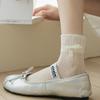 Summer Thin Socks Woman Black Bowknot Lace Low Tube Casual Cool Lolita White Socks for Women