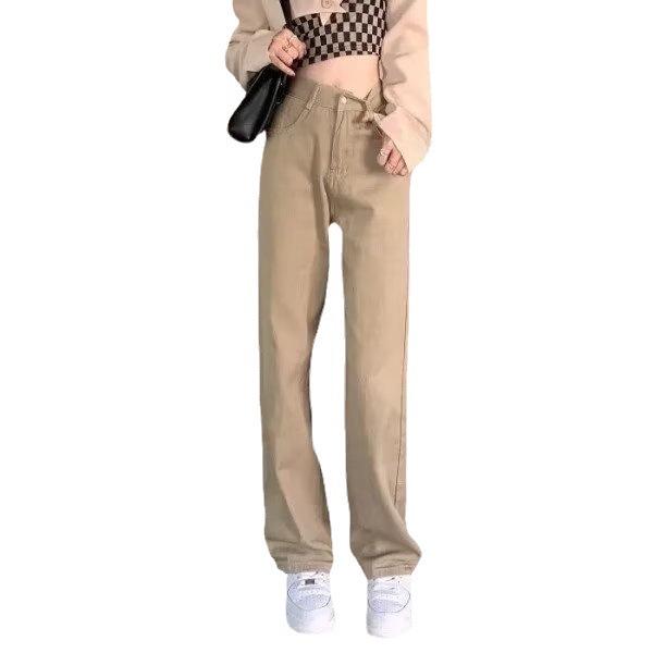 2023 Women's High-Waist Wide-Leg Jeans: Spring/Autumn Loose, Slim, All-Match Korean Style