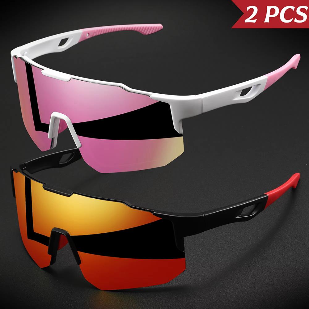 1-3PCS Unisex Oversized Sports Sunglasses UV400 Wraparound Design Colorful Comfort Fit for Cycling Hiking Outdoor Activities 7