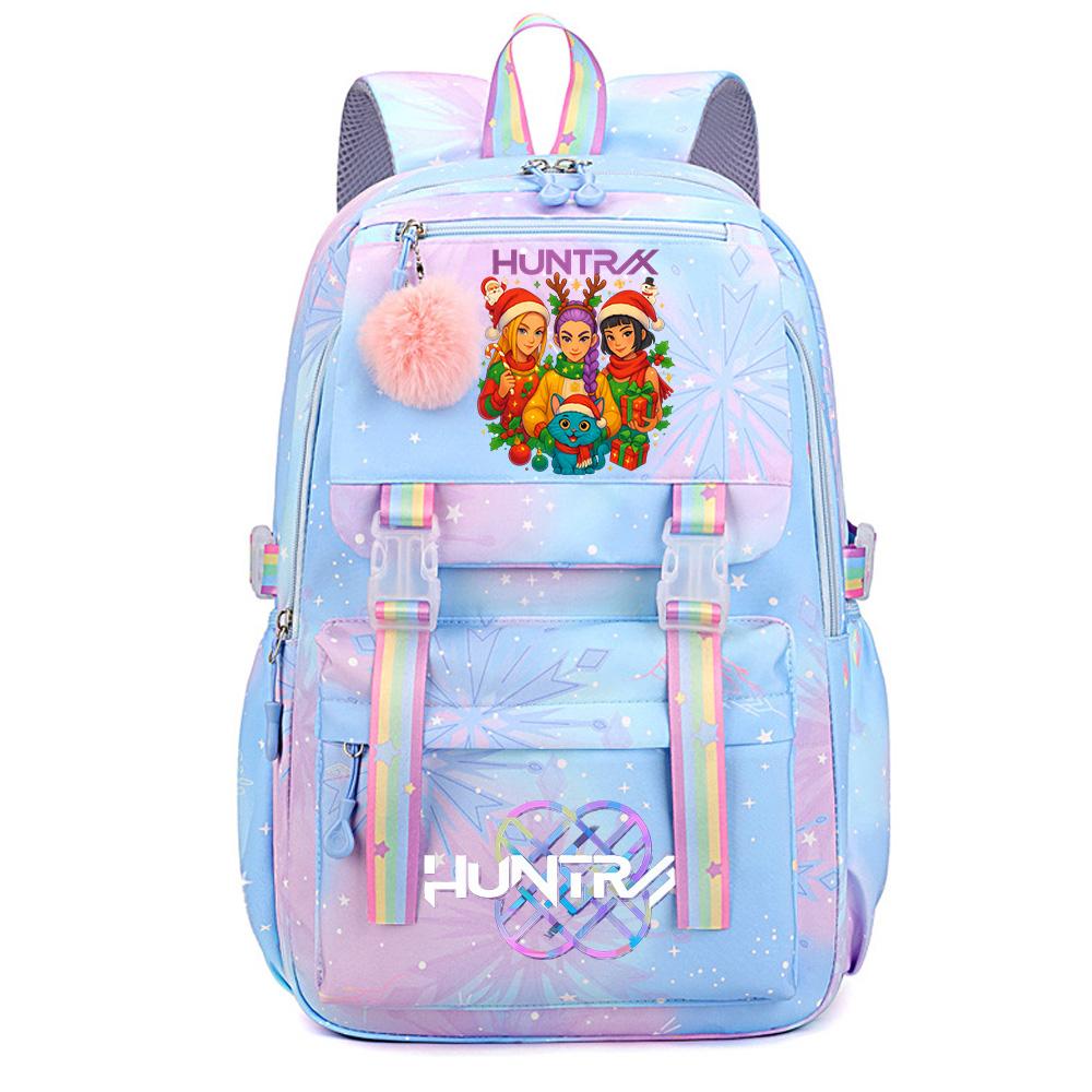 Christmas K-Pop Demon Hunters Printed Large Capacity Waterproof Backpack Teenger Student Girl Boy Schoolbag Bookbag Women Large Capacity Travel Bag