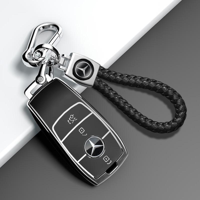 Чехол для ключа Mercedes-Benz E-Class 2016-2023, с пряжкой AMG E260L/E300L, Премиальный защитный чехол.