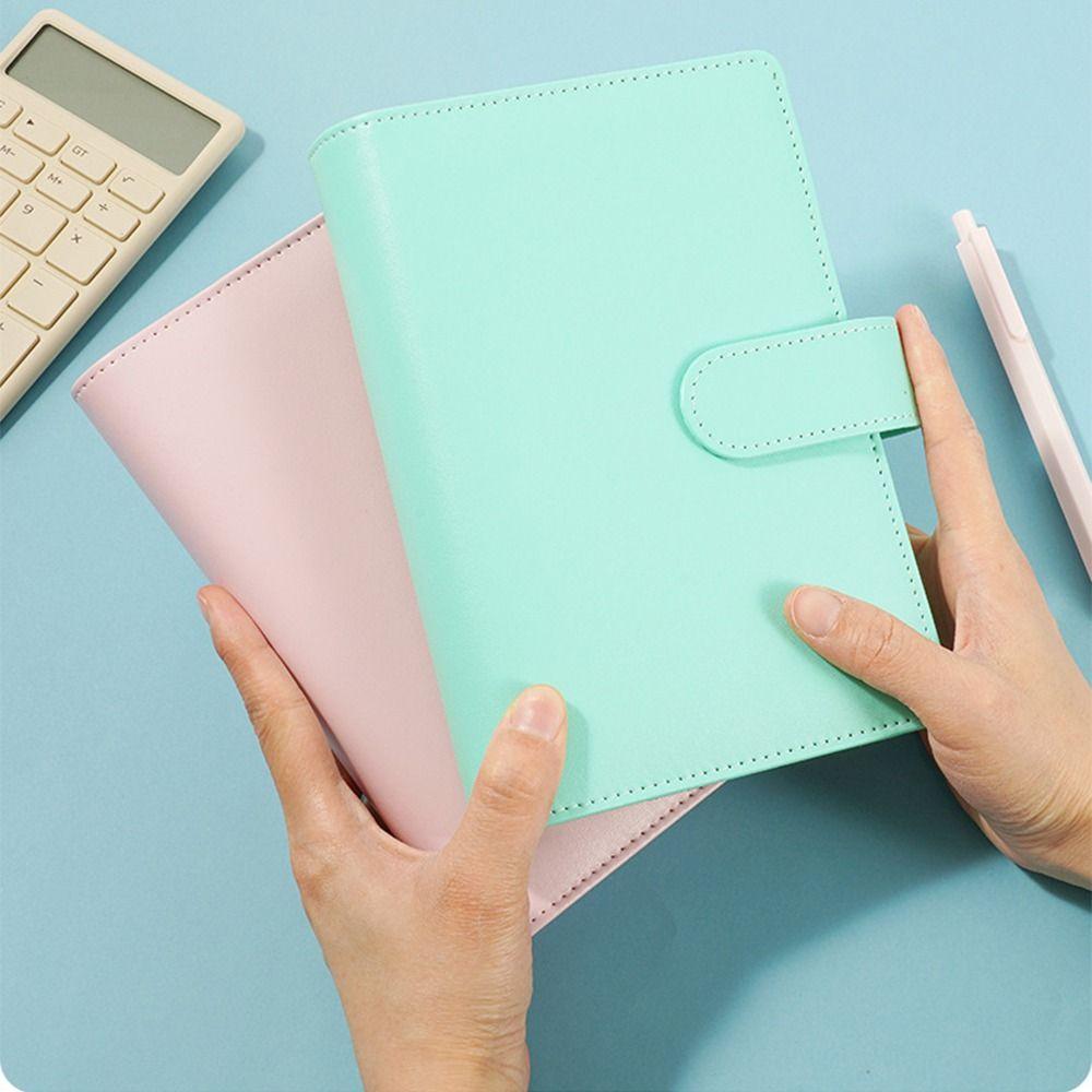 A6 Saving Money Binder Macarone Color Budget Binder Loose-Leaf Notebook Savings Handbook
