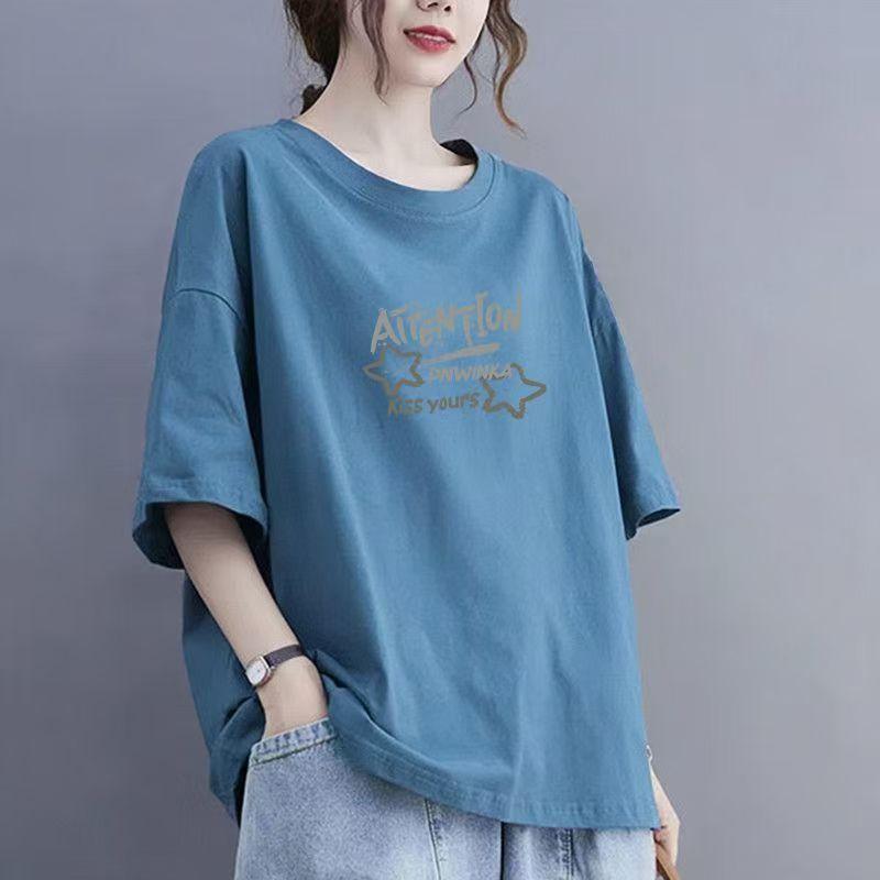 Футболка с короткими рукавами из хлопка и абрикоса, женская, лето 2024, новый нишевый дизайн, свободные топы в стиле Гонконга, шикарные топы