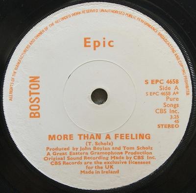 7-дюймовая пластинка BOSTON - More Than A Feeling SEPC4658 Epic 1976 Ирландия Рок Б/у