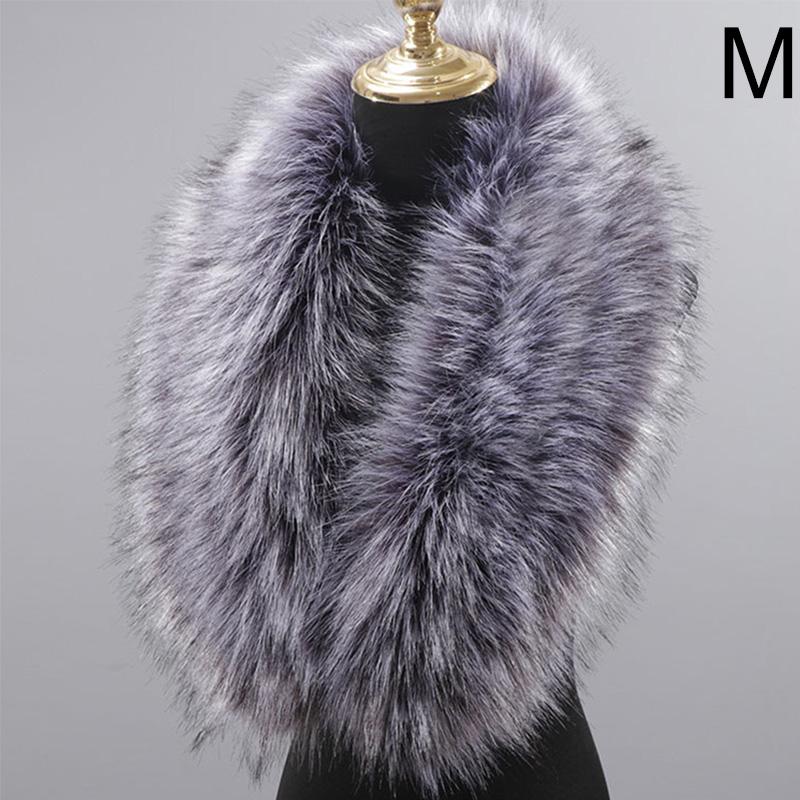 Winter Large Faux Fox Fur Collar Fake Fur Coat Scarves Luxury Women Men Jackets Hood Shawl Decor Female Neck Collar Wraps